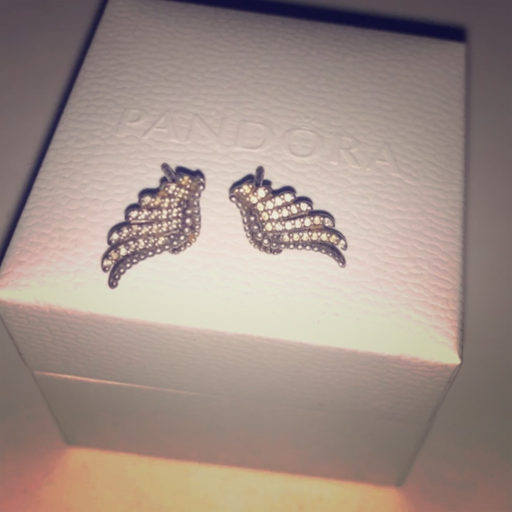 Pandora wing earrings
